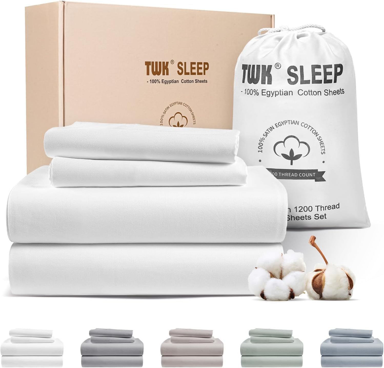1200 TC 100% Egyptian Long-Staple Cotton Sheets
