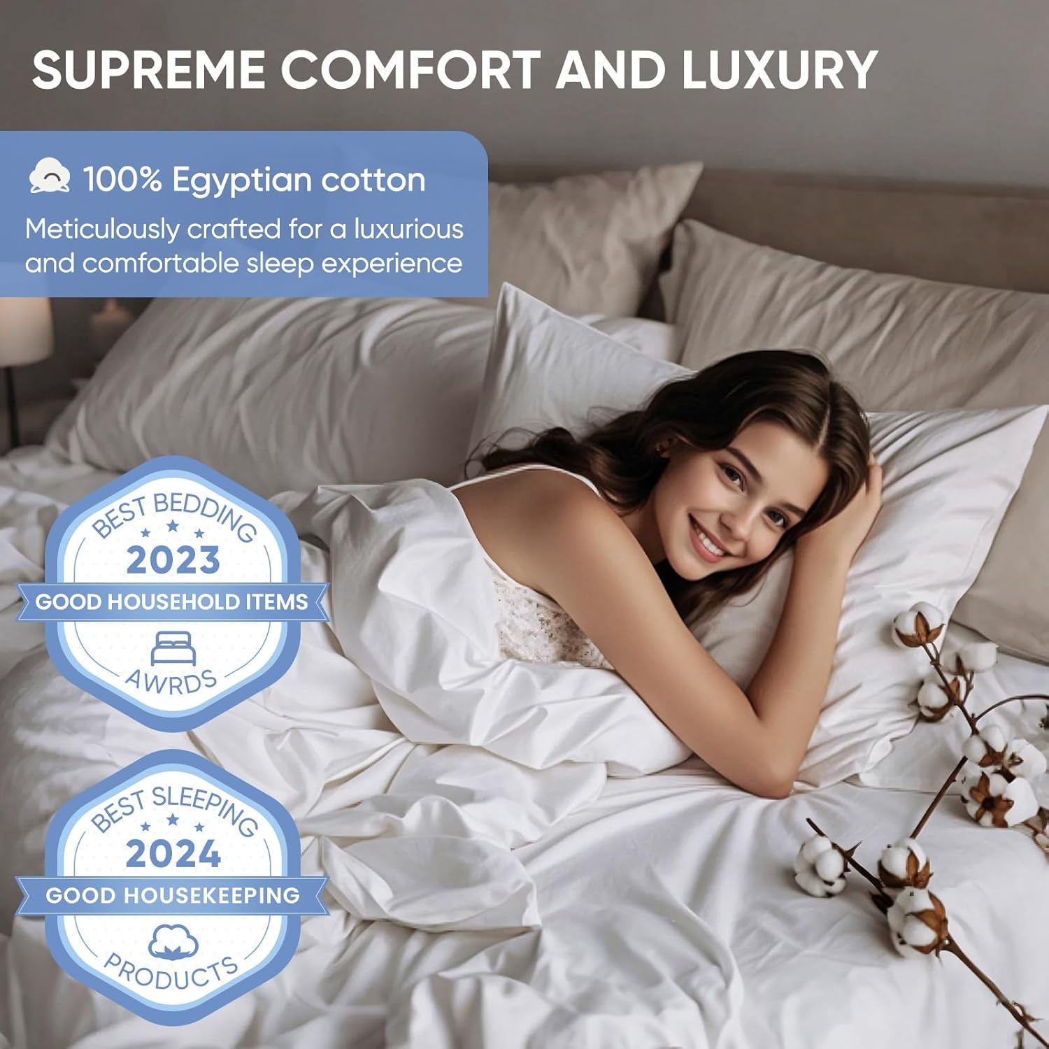 1200 TC 100% Egyptian Long-Staple Cotton Sheets