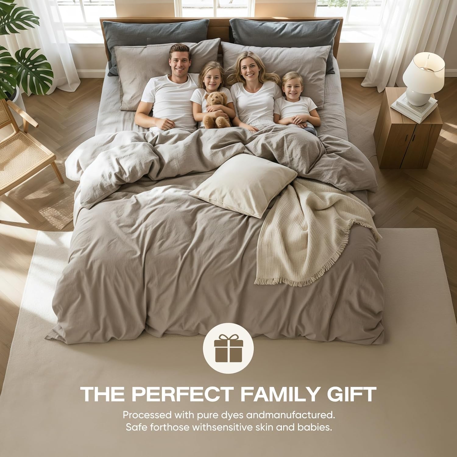 100% Pure Linen Blend Sheets Set-4 Piece