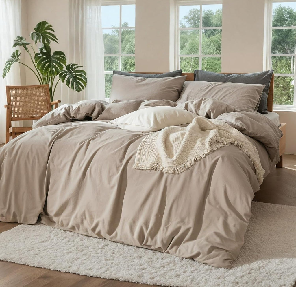 100% Pure Linen Blend Sheets Set-4 Piece