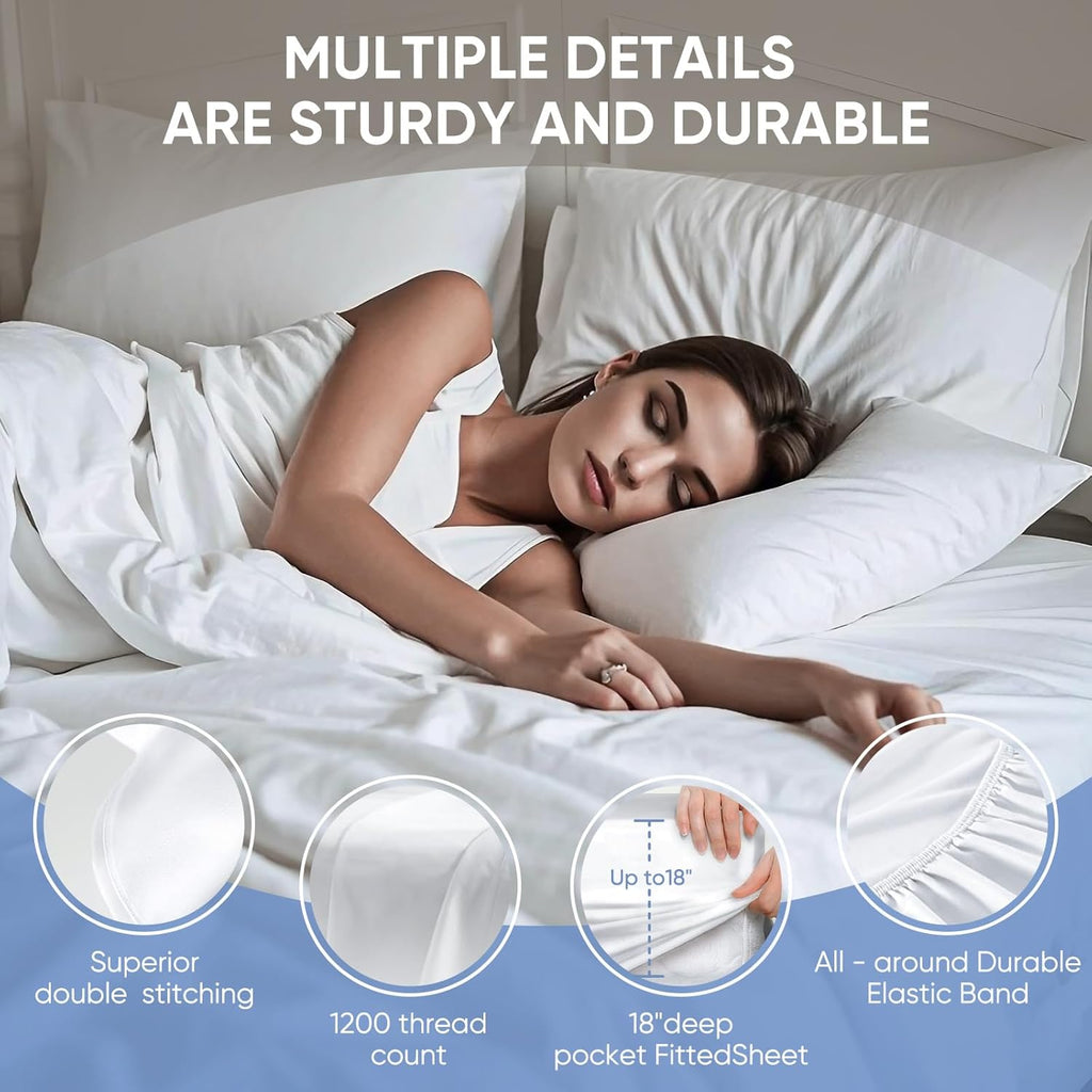 1200 TC 100% Egyptian Long-Staple Cotton Sheets