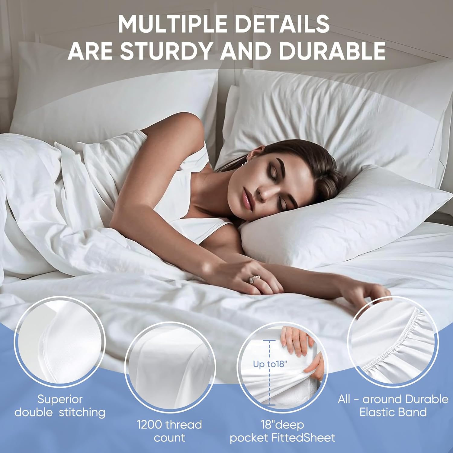 1200 TC 100% Egyptian Long-Staple Cotton Sheets