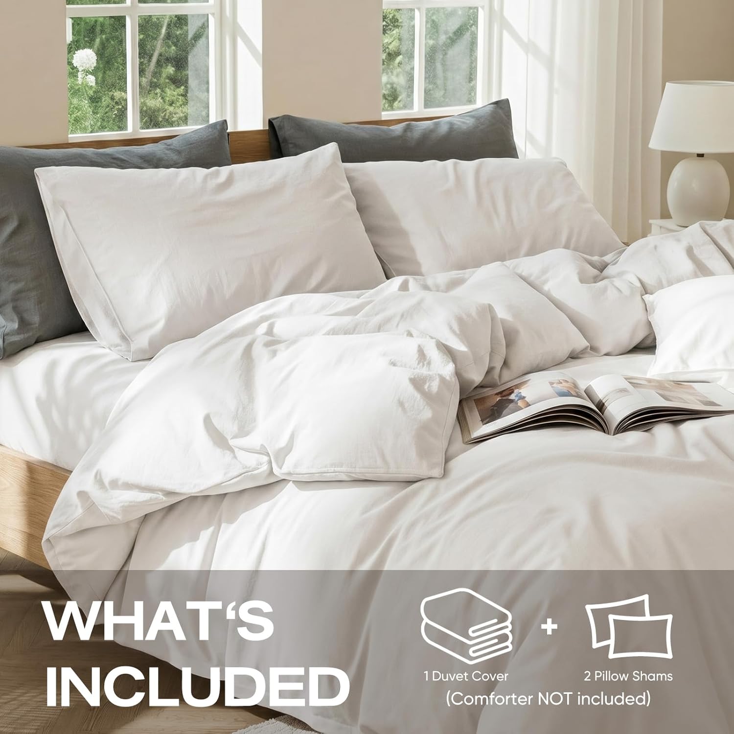 100% Pure French Flax Linen Blend Duvet Cover Set