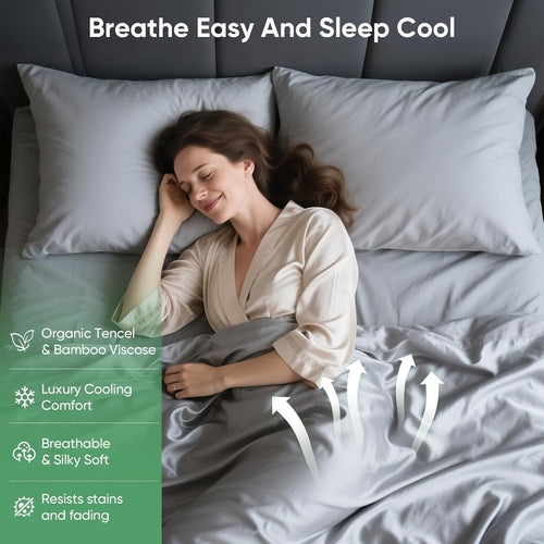 Luxury Organic Tencel & Viscose from Bamboo Cooling Sheet Set