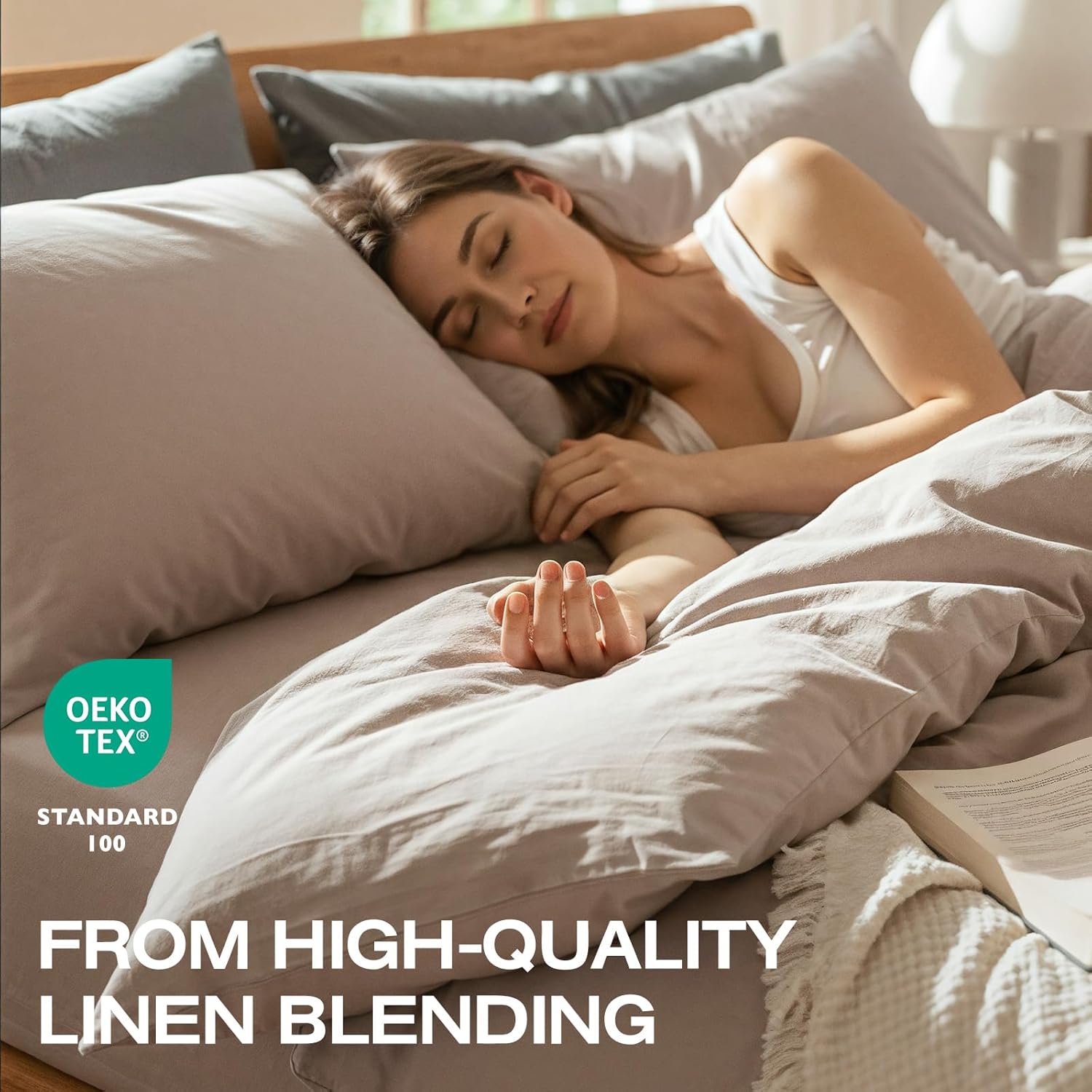 100% Pure Linen Blend Sheets Set-4 Piece