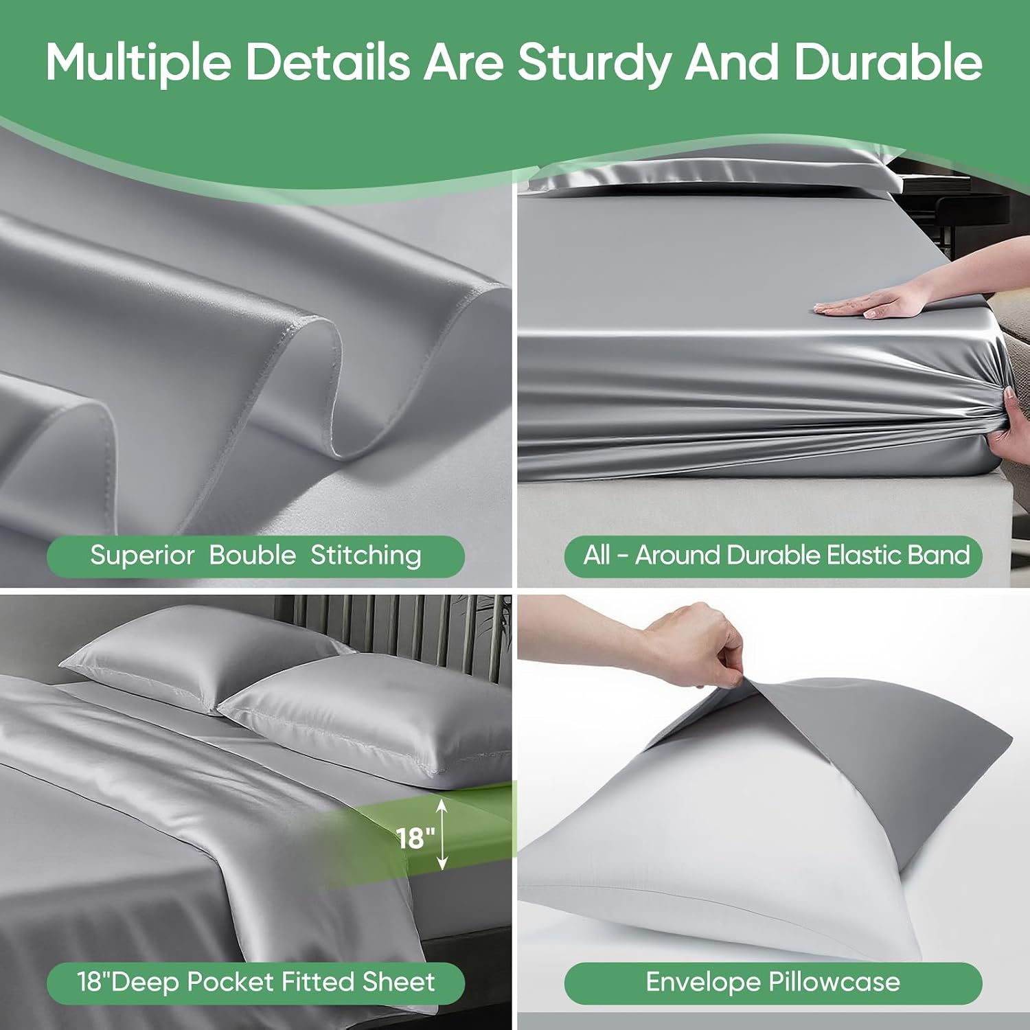Luxury Organic Tencel & Viscose from Bamboo Cooling Sheet Set