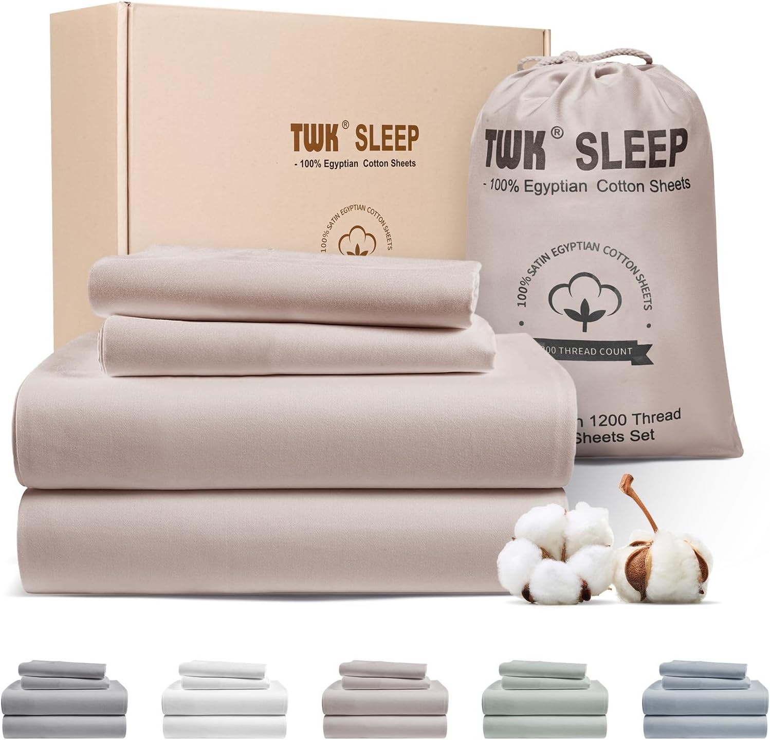1200 TC 100% Egyptian Long-Staple Cotton Sheets