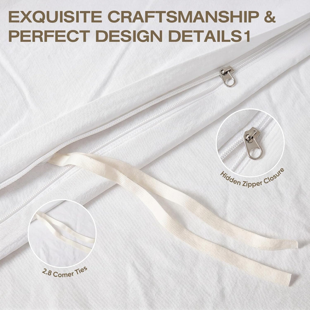 100% Pure French Flax Linen Blend Duvet Cover Set