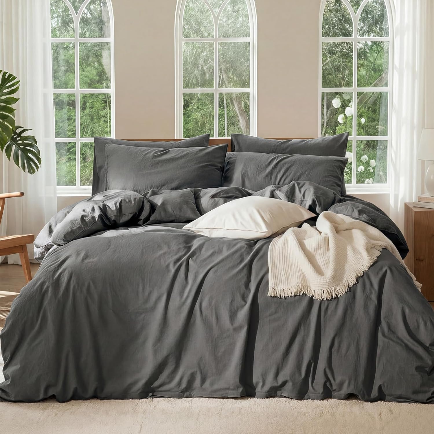 100% Pure French Flax Linen Blend Duvet Cover Set