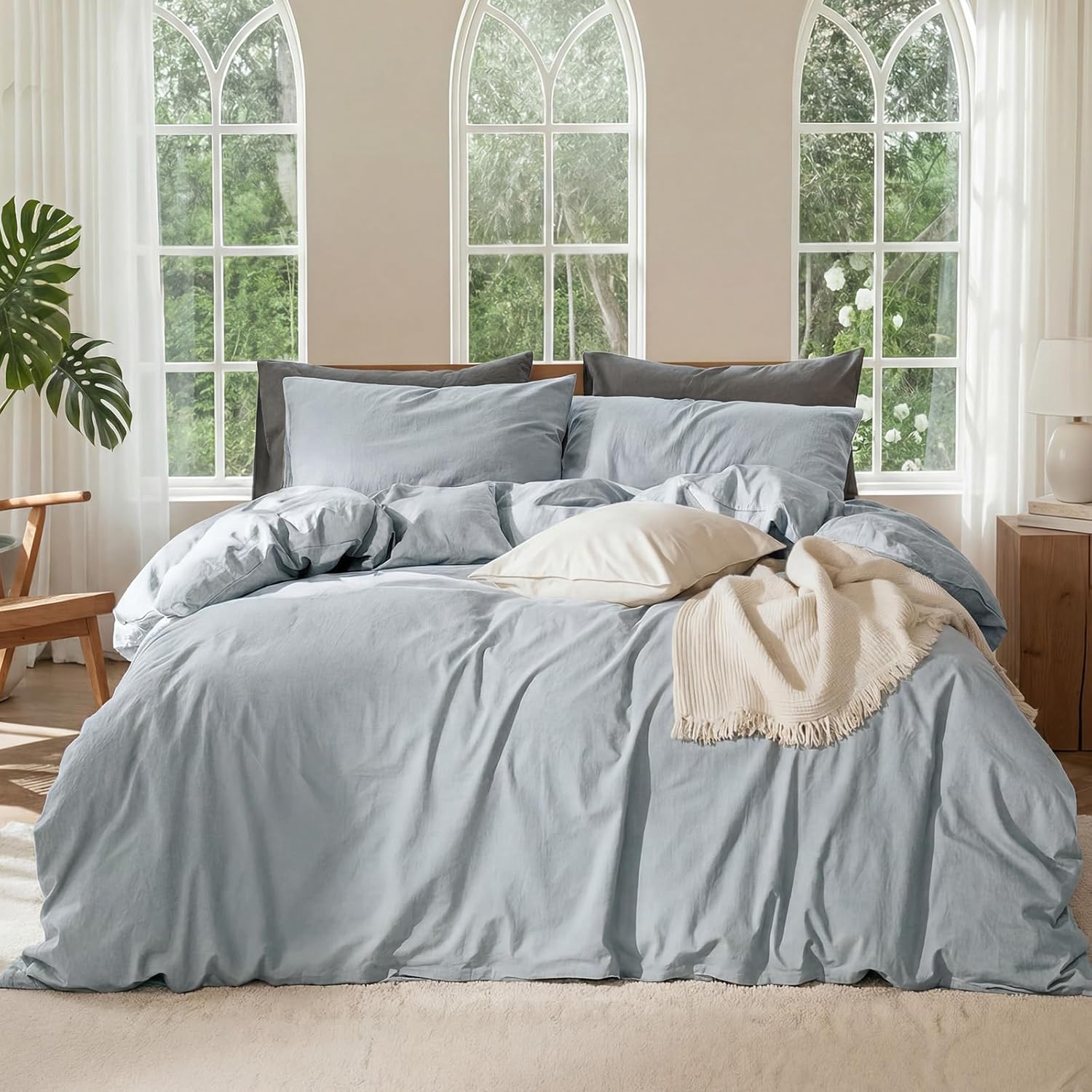 100% Pure French Flax Linen Blend Duvet Cover Set