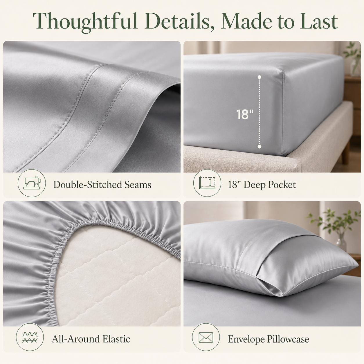 Luxury Organic Tencel & Viscose from Bamboo Cooling Sheet Set