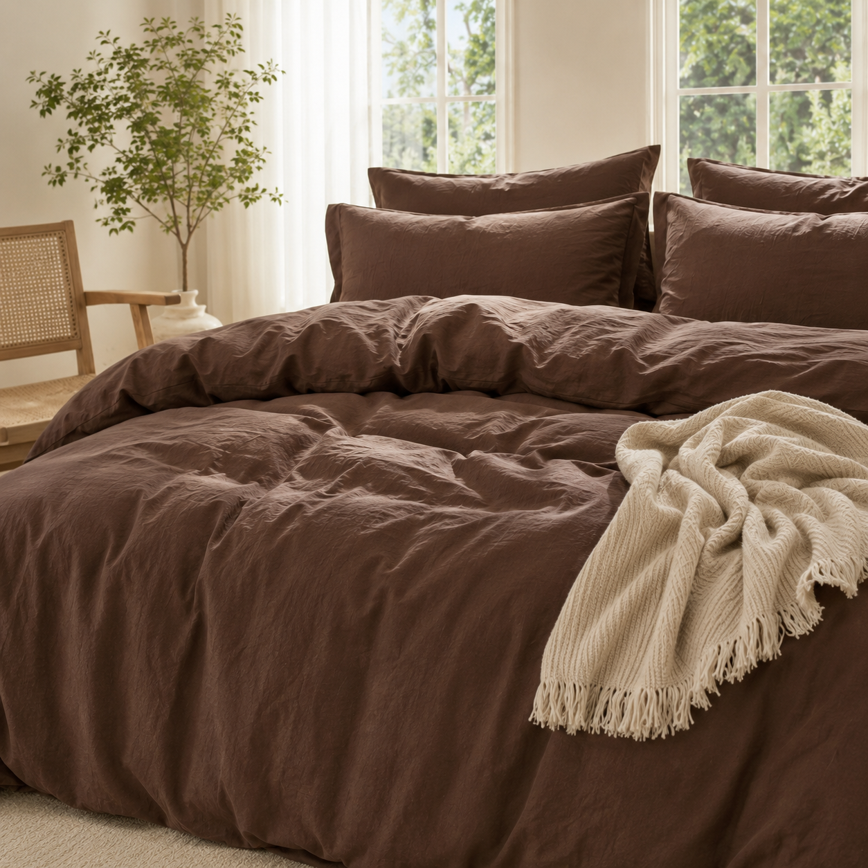 100% Pure French Flax Linen Blend Duvet Cover Set