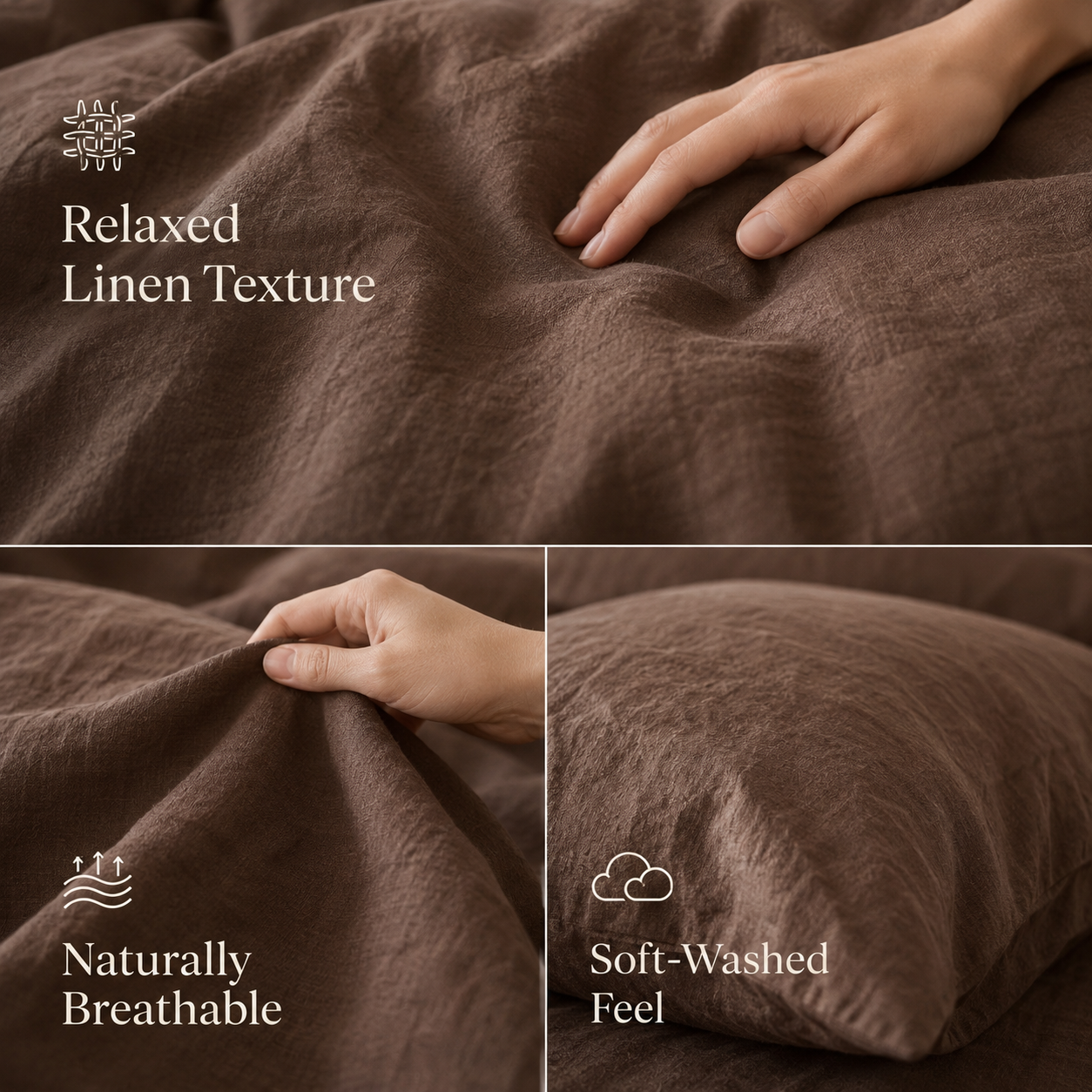 100% Pure French Flax Linen Blend Duvet Cover Set